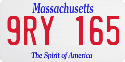 MA license plate 9RY165