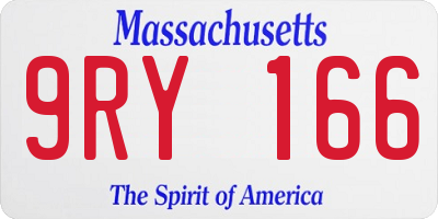 MA license plate 9RY166