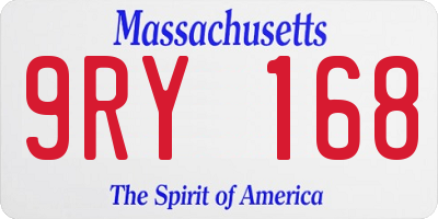 MA license plate 9RY168