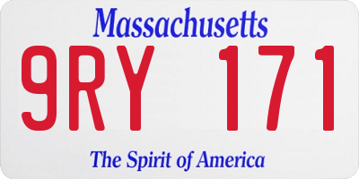 MA license plate 9RY171