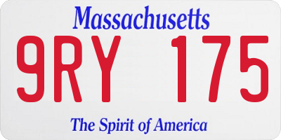 MA license plate 9RY175