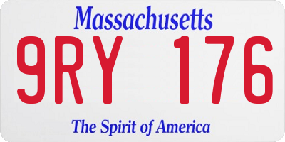 MA license plate 9RY176