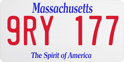 MA license plate 9RY177
