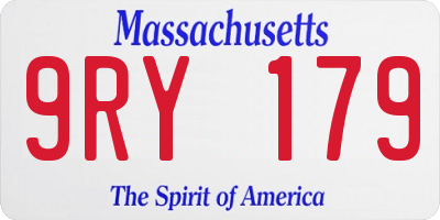 MA license plate 9RY179