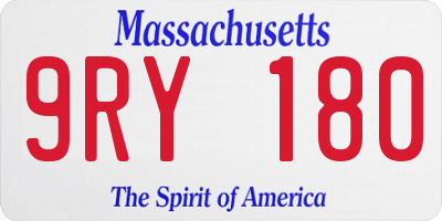 MA license plate 9RY180