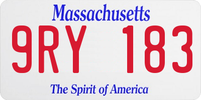 MA license plate 9RY183