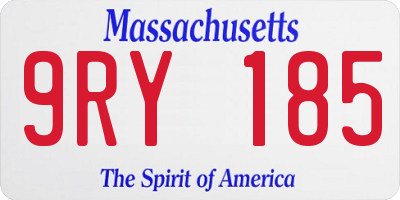 MA license plate 9RY185