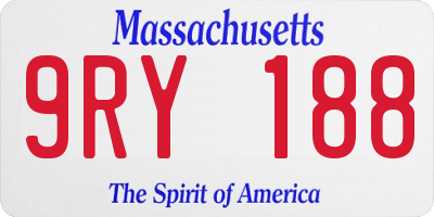 MA license plate 9RY188