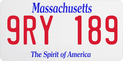 MA license plate 9RY189