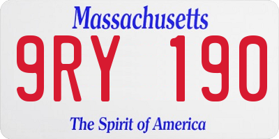 MA license plate 9RY190