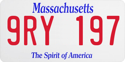 MA license plate 9RY197