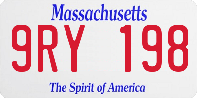 MA license plate 9RY198