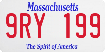 MA license plate 9RY199