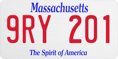 MA license plate 9RY201