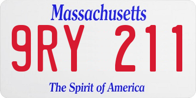 MA license plate 9RY211