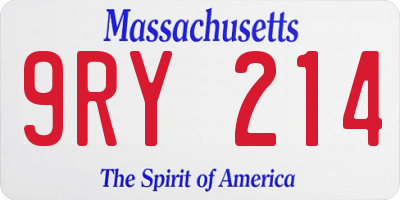 MA license plate 9RY214