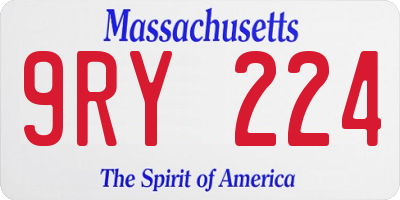 MA license plate 9RY224