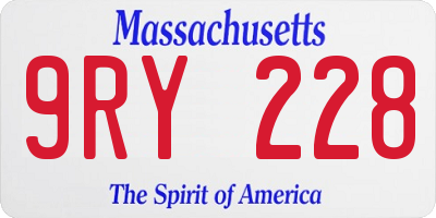 MA license plate 9RY228