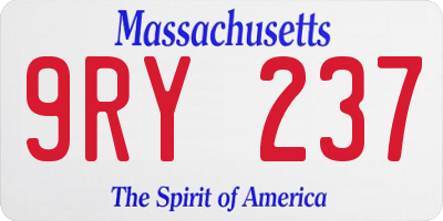 MA license plate 9RY237