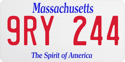 MA license plate 9RY244