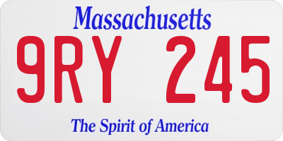 MA license plate 9RY245