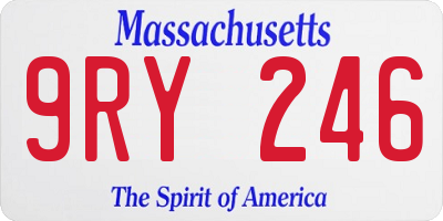 MA license plate 9RY246