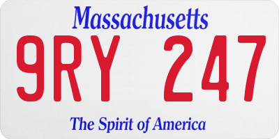 MA license plate 9RY247