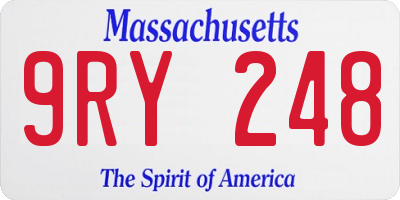 MA license plate 9RY248