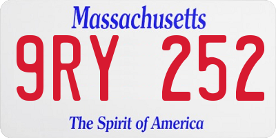 MA license plate 9RY252