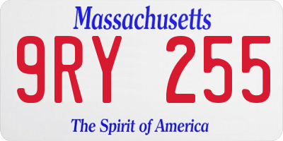 MA license plate 9RY255