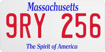 MA license plate 9RY256