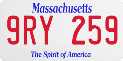 MA license plate 9RY259