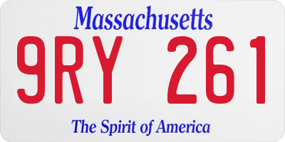 MA license plate 9RY261
