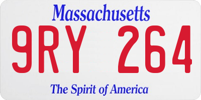 MA license plate 9RY264