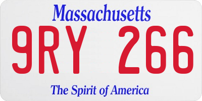 MA license plate 9RY266