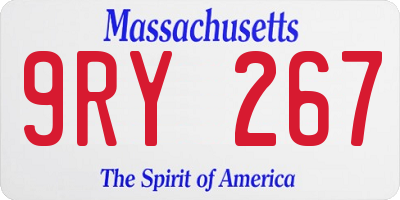 MA license plate 9RY267