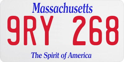 MA license plate 9RY268