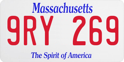 MA license plate 9RY269