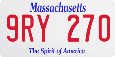 MA license plate 9RY270