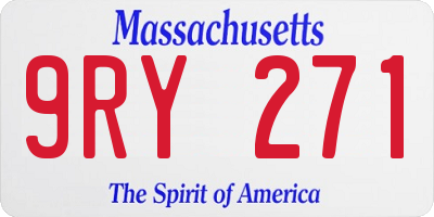 MA license plate 9RY271