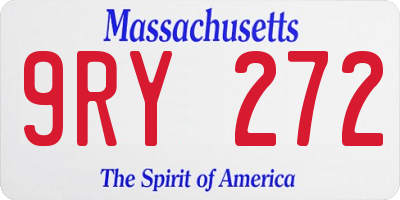 MA license plate 9RY272