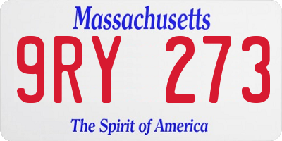 MA license plate 9RY273