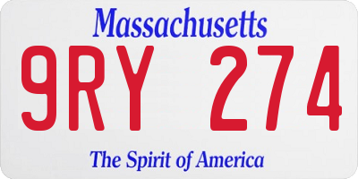MA license plate 9RY274