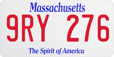 MA license plate 9RY276