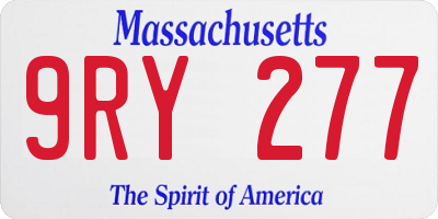 MA license plate 9RY277
