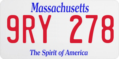 MA license plate 9RY278