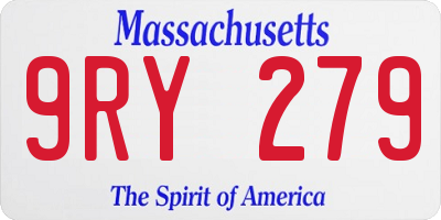MA license plate 9RY279