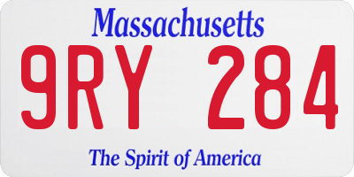MA license plate 9RY284