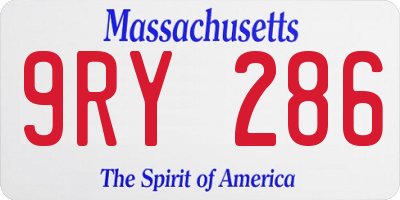 MA license plate 9RY286