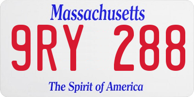 MA license plate 9RY288